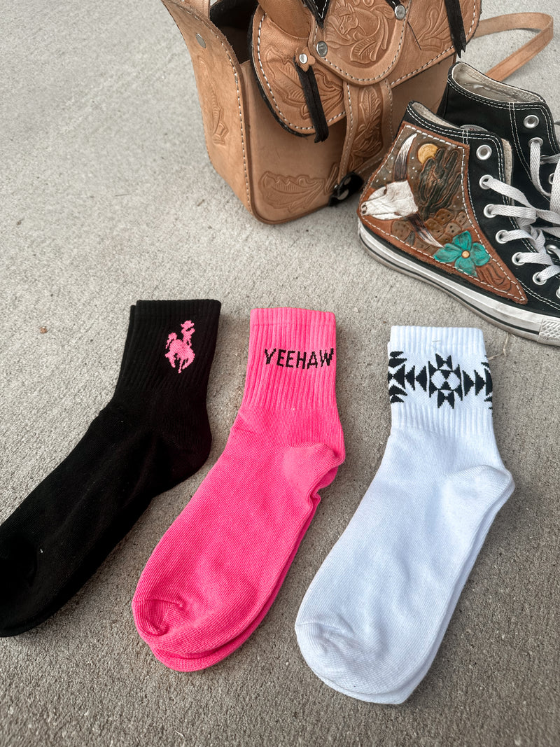 Yeehaw Sock Pack- Pink