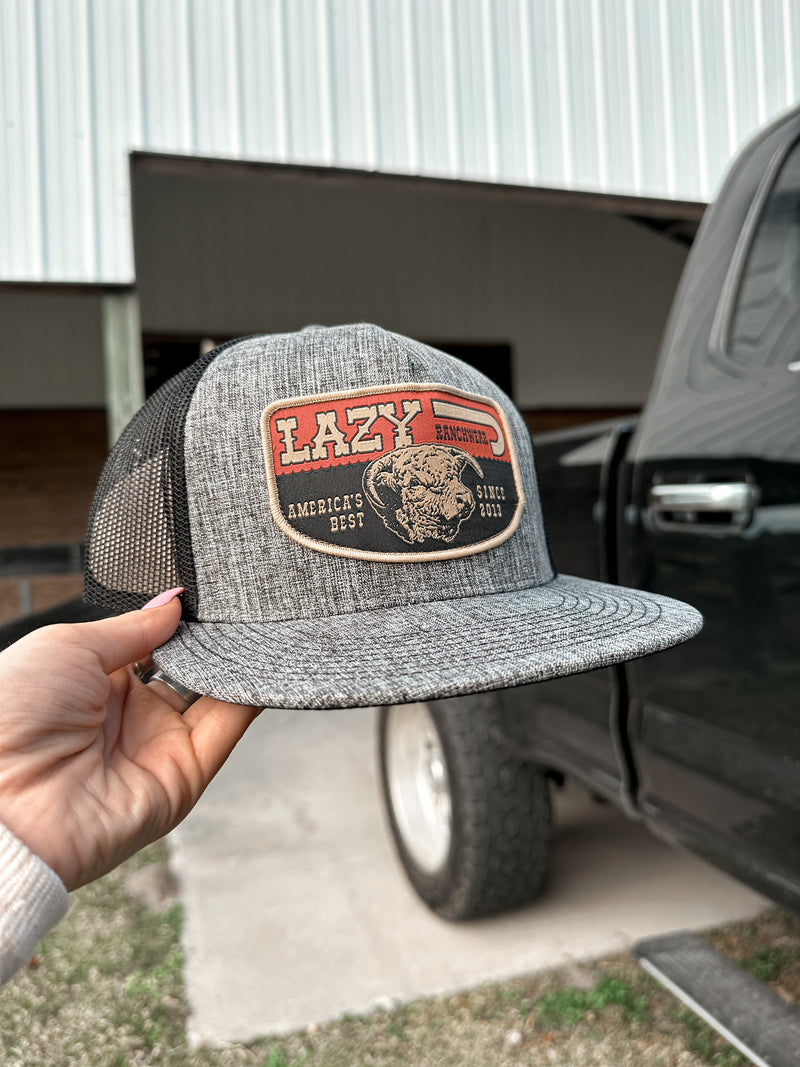 Lazy J Charcoal/Black Patch Hat