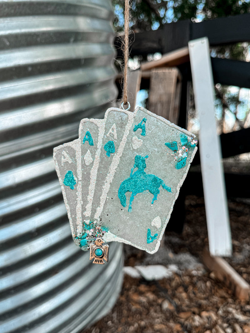 Turquoise Card Freshie- Thunderbird Charm