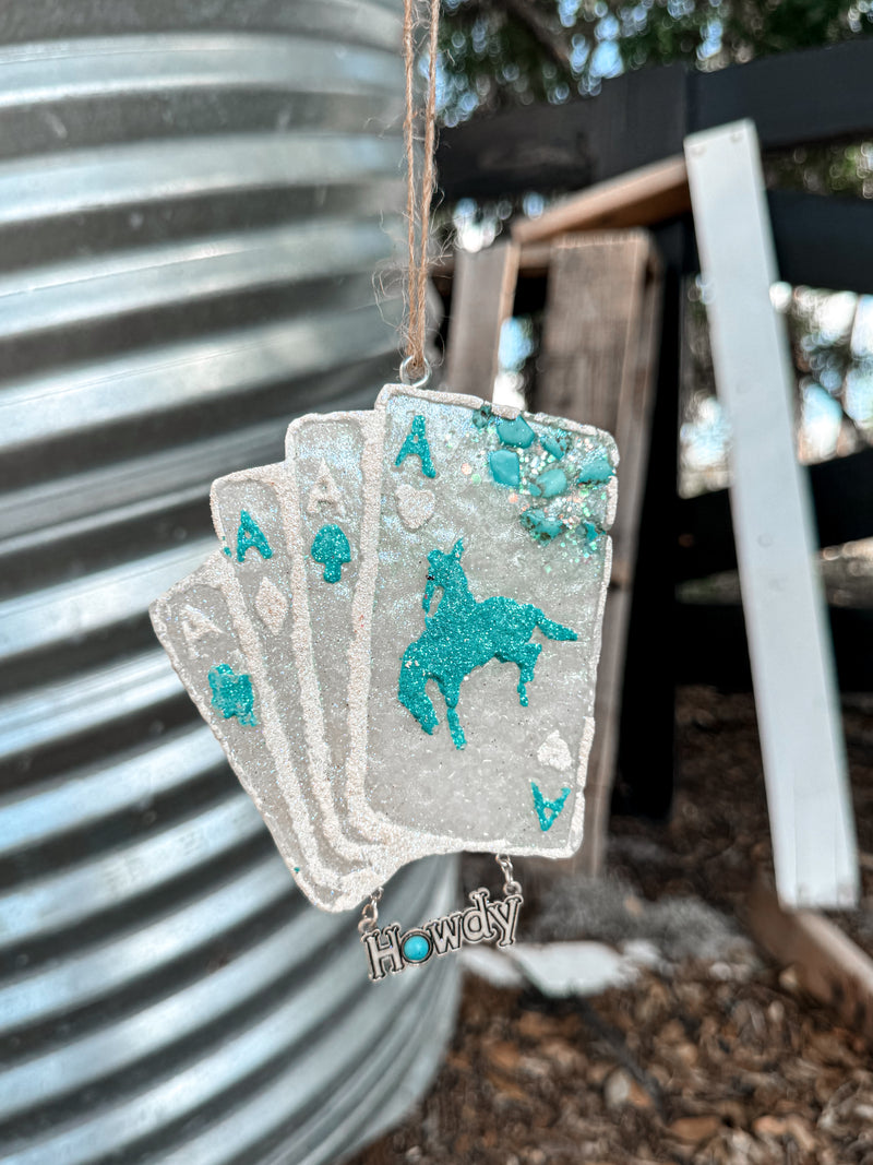 Turquoise Card Freshie- Howdy Charm