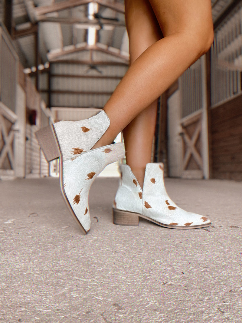 Myra Cowhide Booties