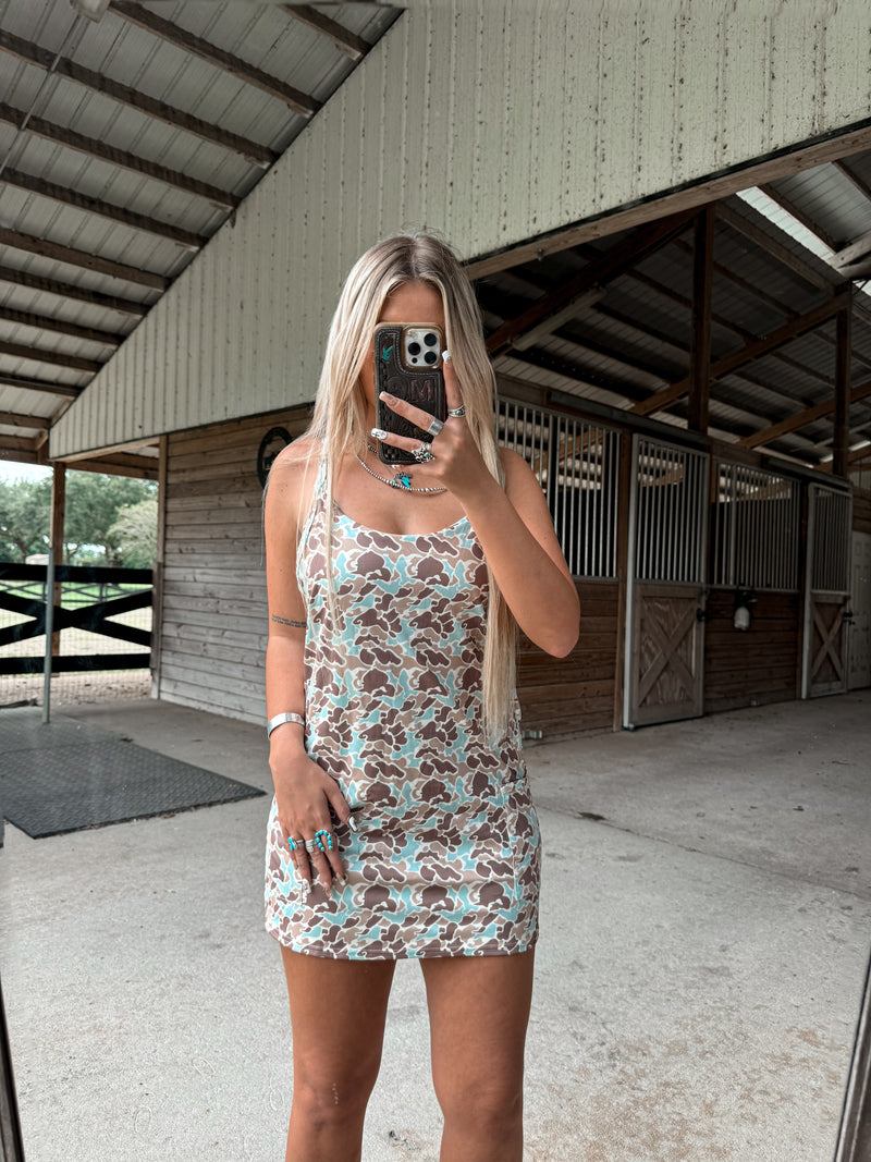 Turquoise Camo Athletic Romper
