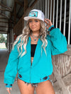Turquoise Aztec Detailed Jacket