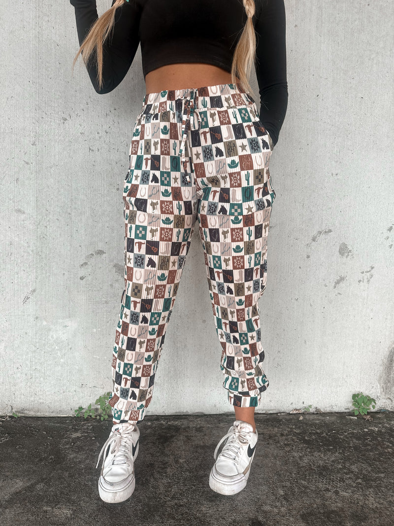 Punchy Checkered Joggers