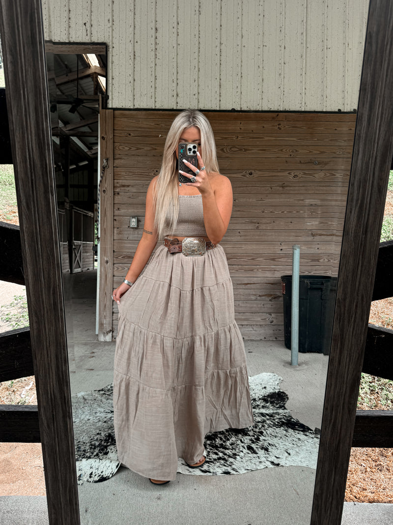 The Tilly Skirt Set- Taupe