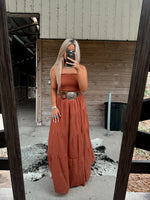 The Tilly Skirt Set- Rust