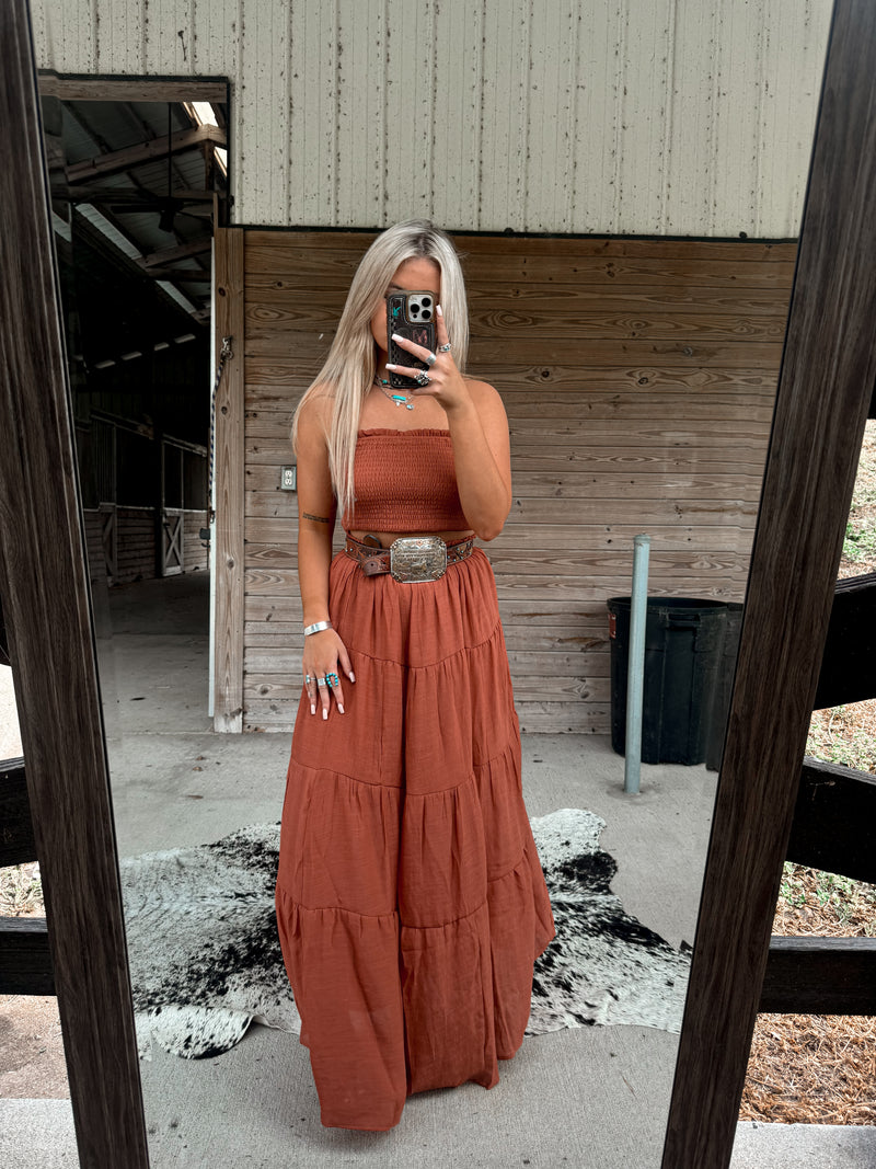 The Tilly Skirt Set- Rust