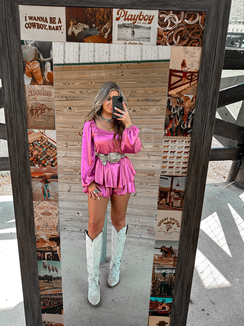 The Landi Romper- Satin Mauve