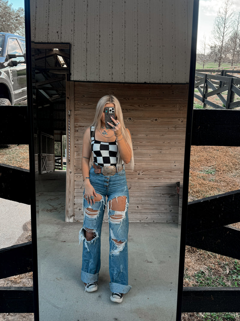 The Lana Checkered Tank