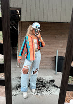 Peach Serape Retro Pearl Snap