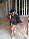Vintage Maroon/Navy Aztec Jacket