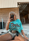 Distressed Coors Tee- Turquoise