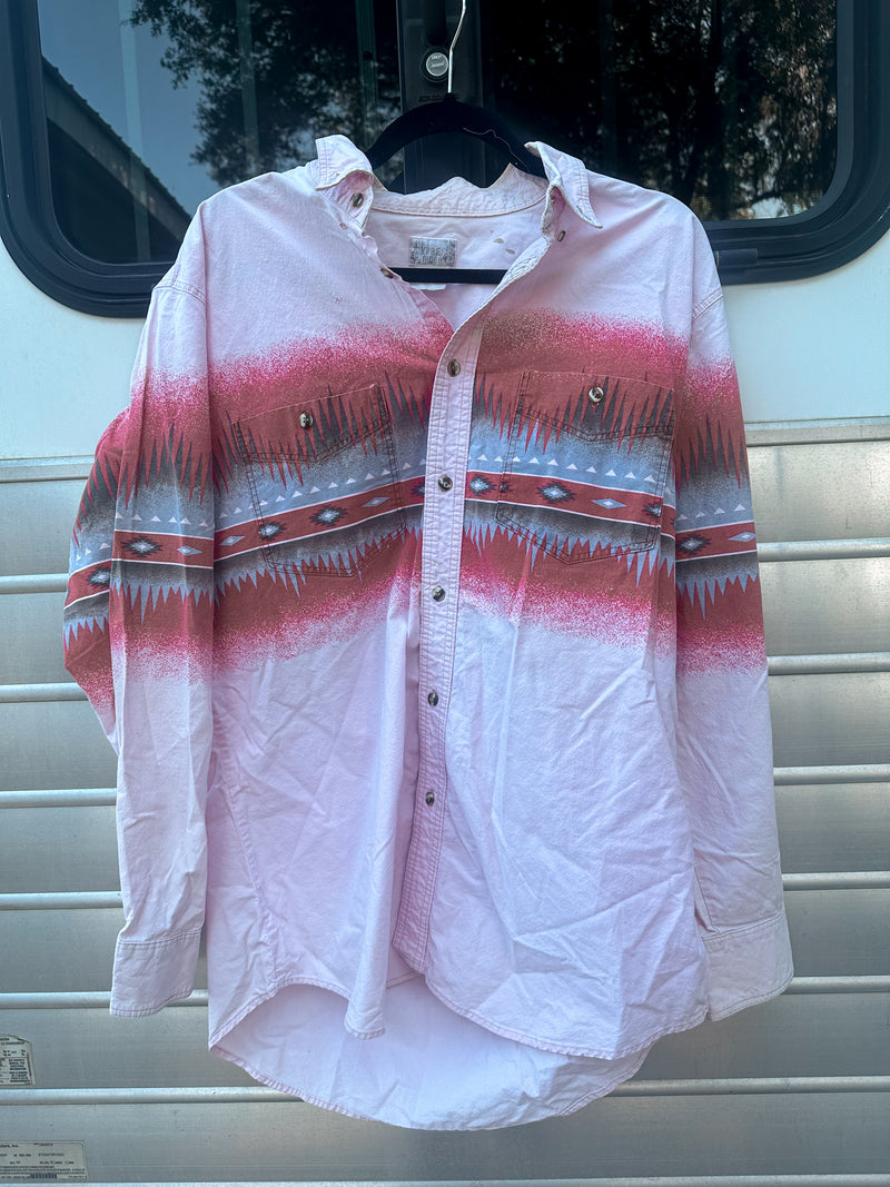 Faded Rose Aztec Button Up