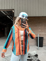 Peach Serape Retro Pearl Snap
