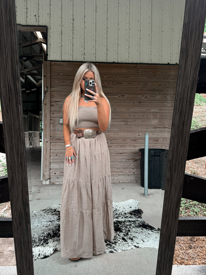 The Tilly Skirt Set- Taupe