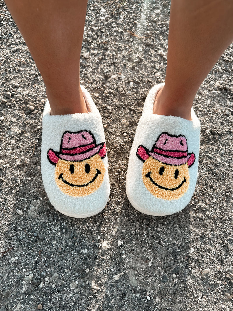 Cowboy Smiley Slippers