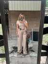 The San Antone Jumpsuit- Taupe