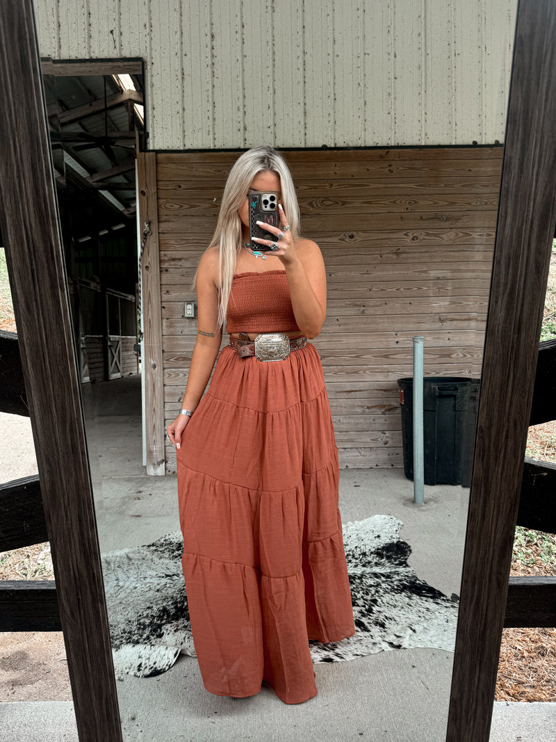 The Tilly Skirt Set- Rust