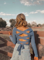 The Amelia Top- Vintage Denim