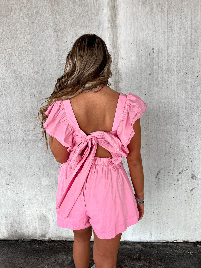 The Whitney Pink Romper