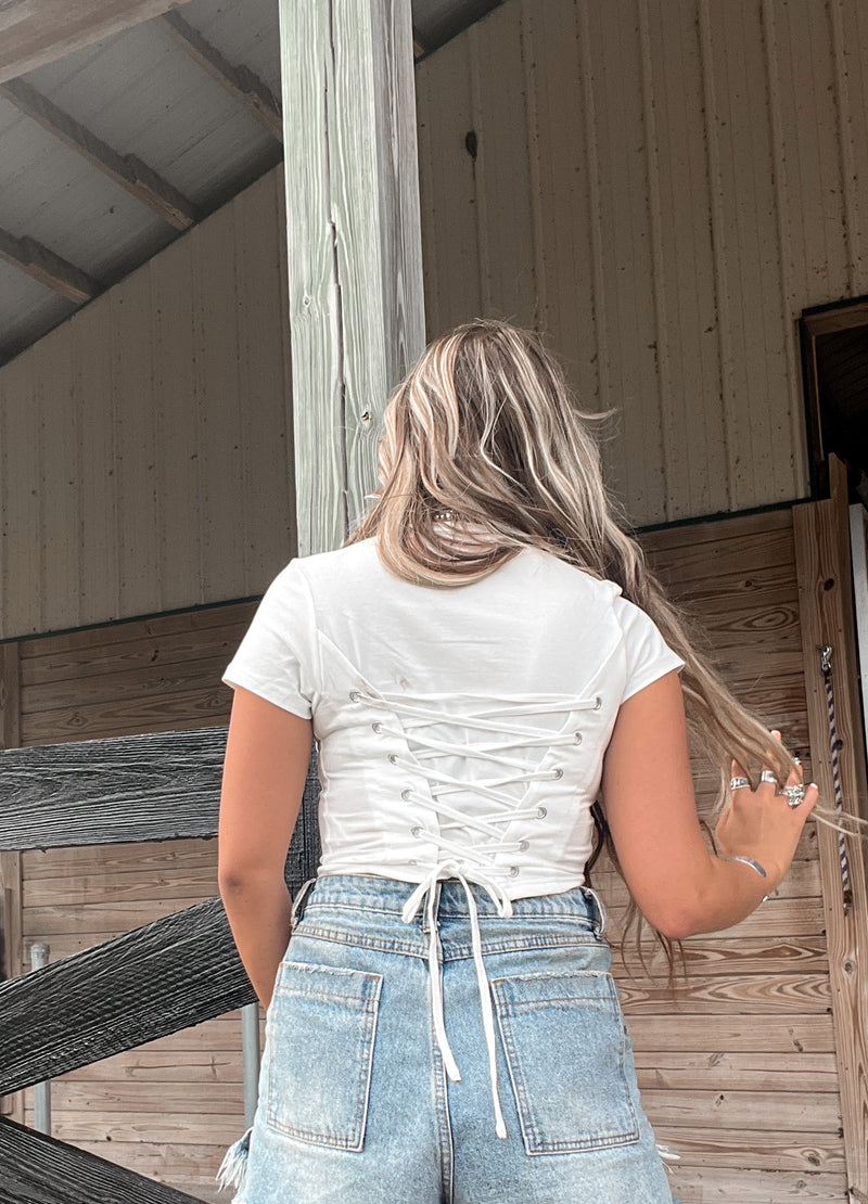 The Remi Lace Up Back Top