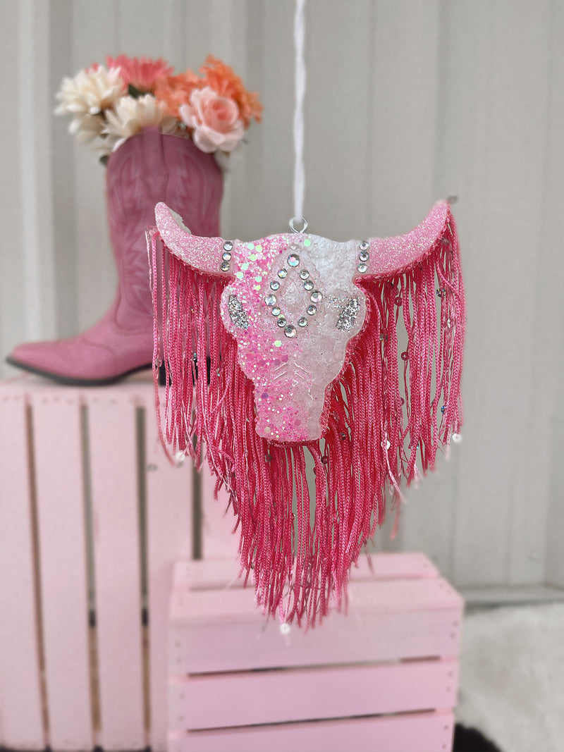 Bling Longhorn Freshie- Pink
