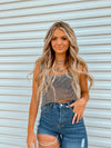 The Stunna Rhinestone Top- Black